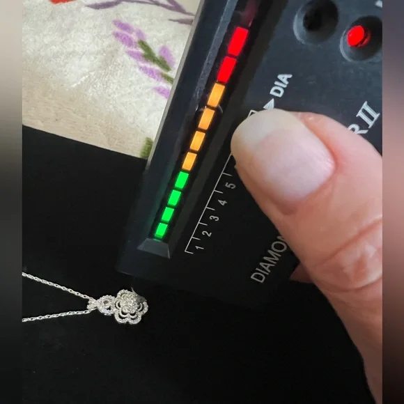 Alwand Vahan 14k Solid White Gold Natural Diamond with Pink Sapphire Pendant-JCP - Picture 9 of 10